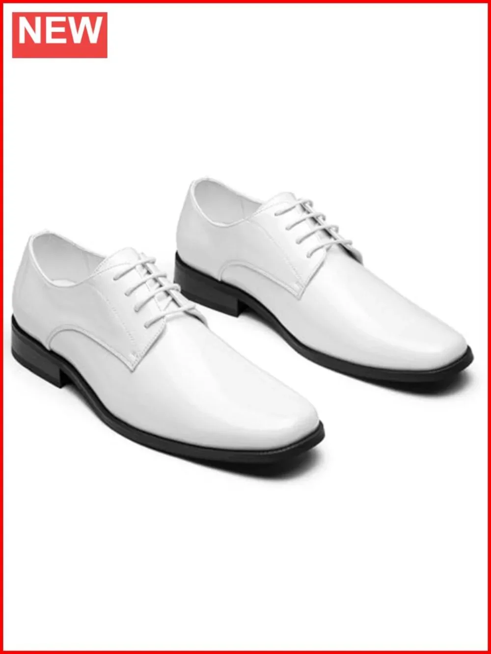 Mens Dress Shoes Formal Business Oxford Tuxedo Shoes Lace-Up Non-Slip Patent